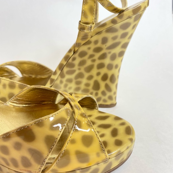 Kate Spade Cheetah Print Patent Leather Wedge Sandals - Picture 8 of 8